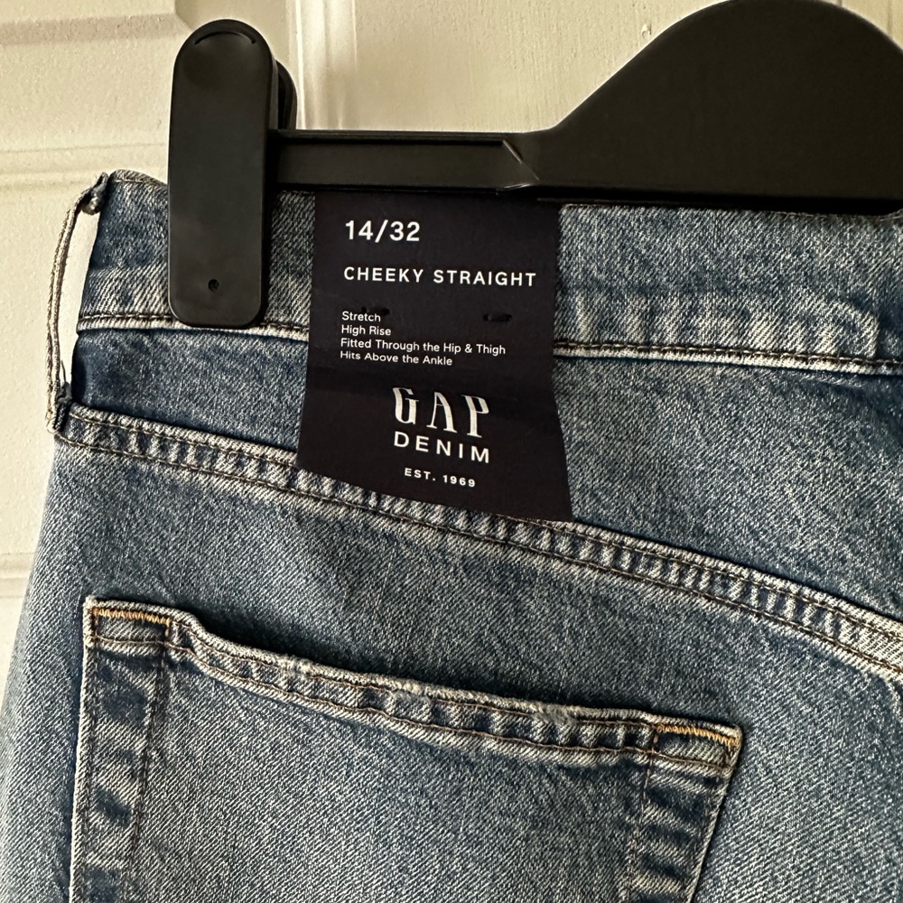 Gap Cheeky High Rise Straight Patchwork Denim Jea… - image 4